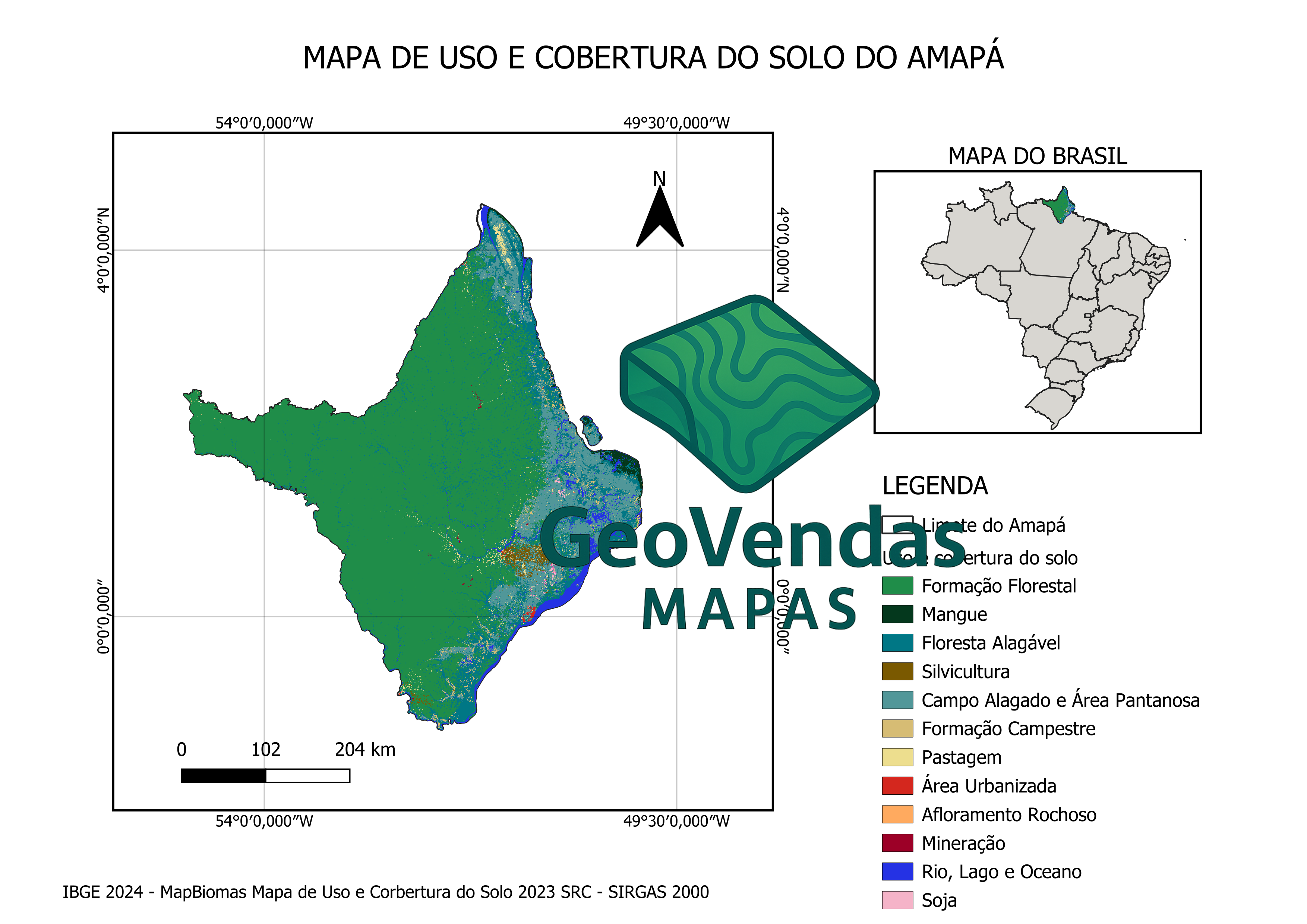 Mapa de Uso e Cobertura do Solo do Amapá